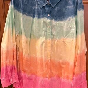 Lands' End Tye-Dye Blouse 3X NWOT